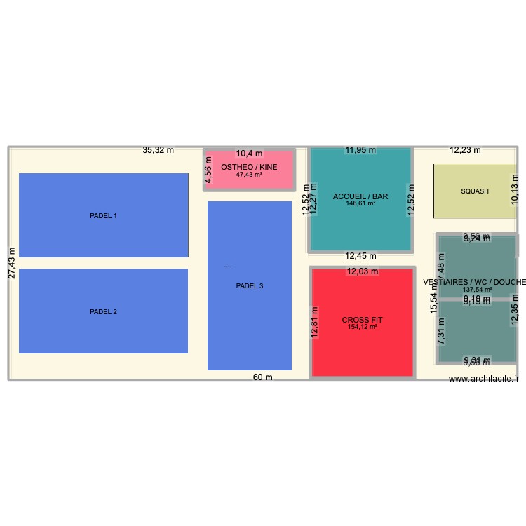 Padel. Plan de 0 pièce et 0 m2