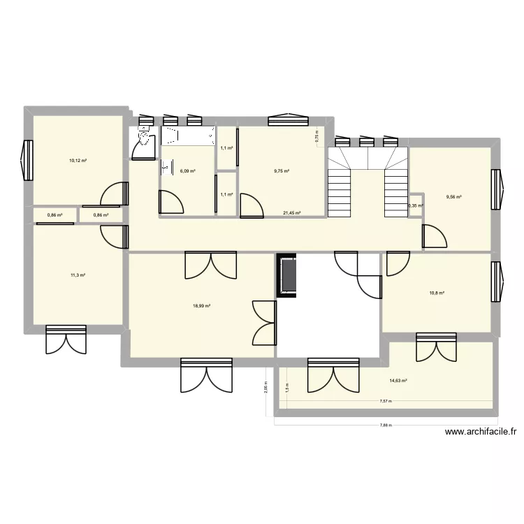 C&eacute;zanne 2. Plan de 14  et 117 m²