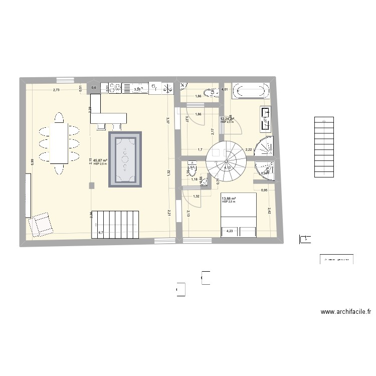 Neffies V3. Plan de 7 pièces et 142 m2