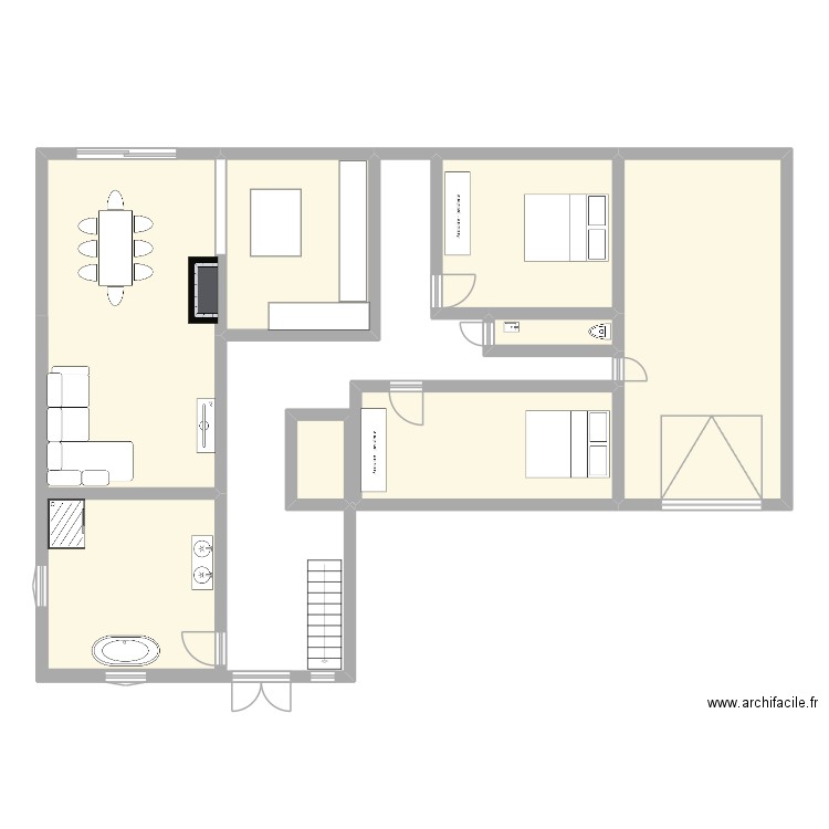 maison houdain avec modification. Plan de 8 pièces et 127 m2