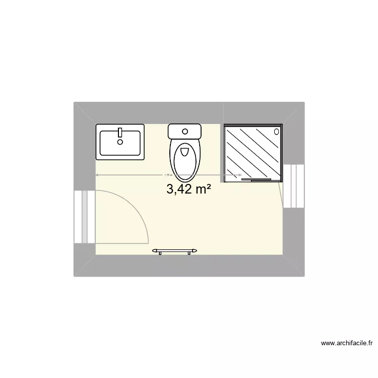 sdb étage 2 surson. Plan de 1 et 3 m² sdb étage 2 surson. Plan de 1 et 3 m²