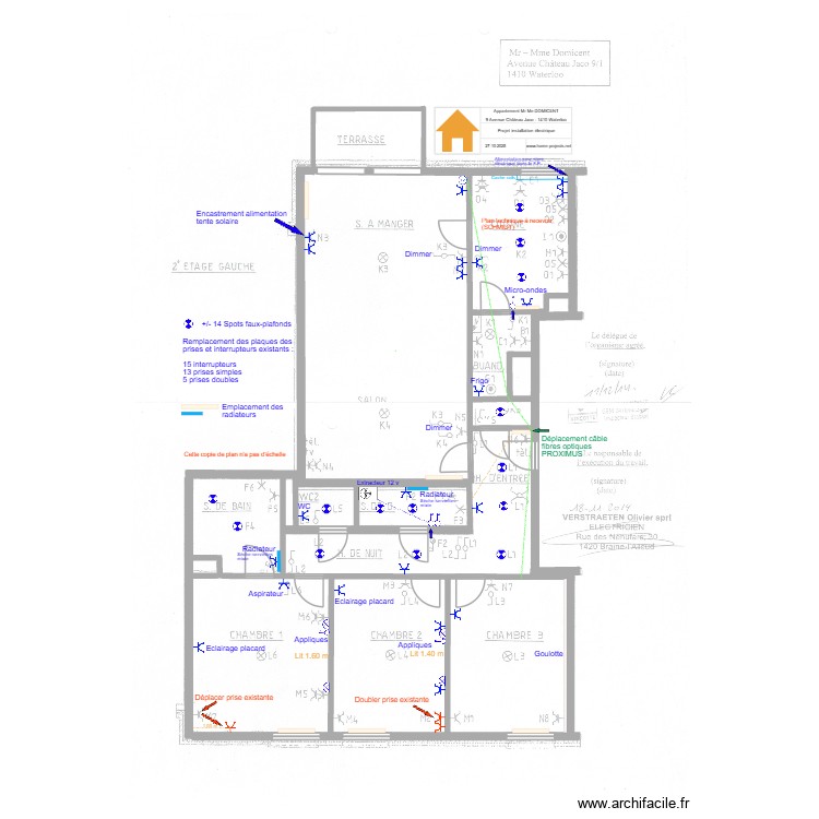 PROJET ELECTRICITE 260126. Plan de 0 pièce et 0 m2