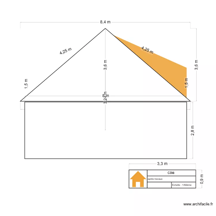 plan cot&eacute; apr&egrave;s travaux. Plan de 