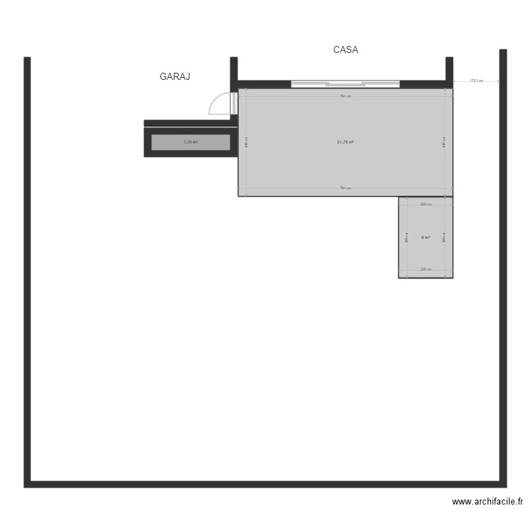 PLAN DALE BETON. Plan de 3 pièces et 40 m2