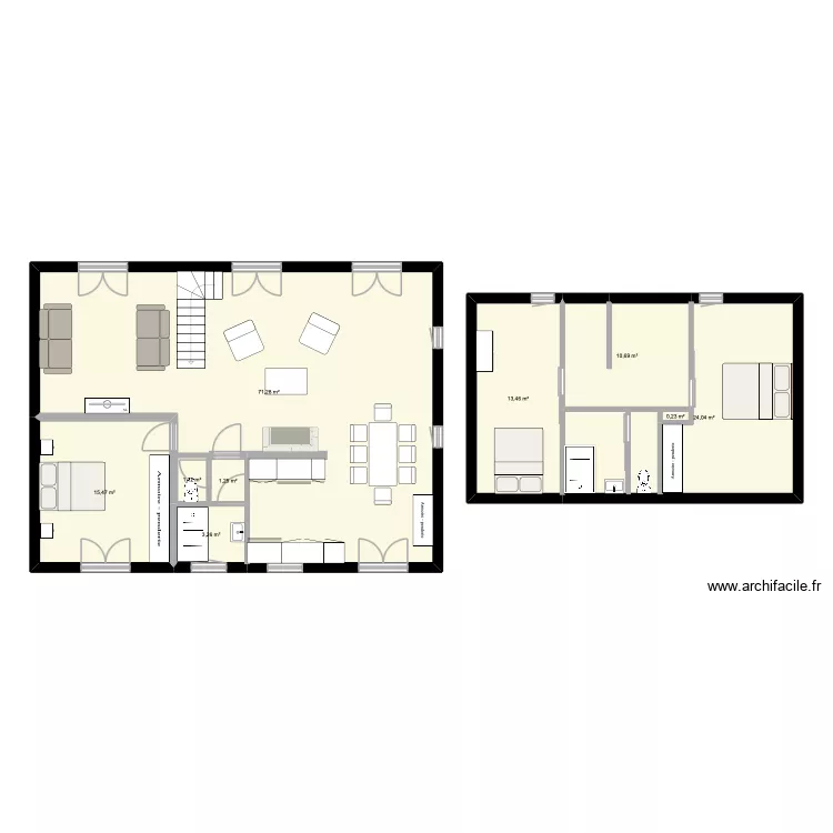 24 projet. Plan de 9 Pièces et 141 m²