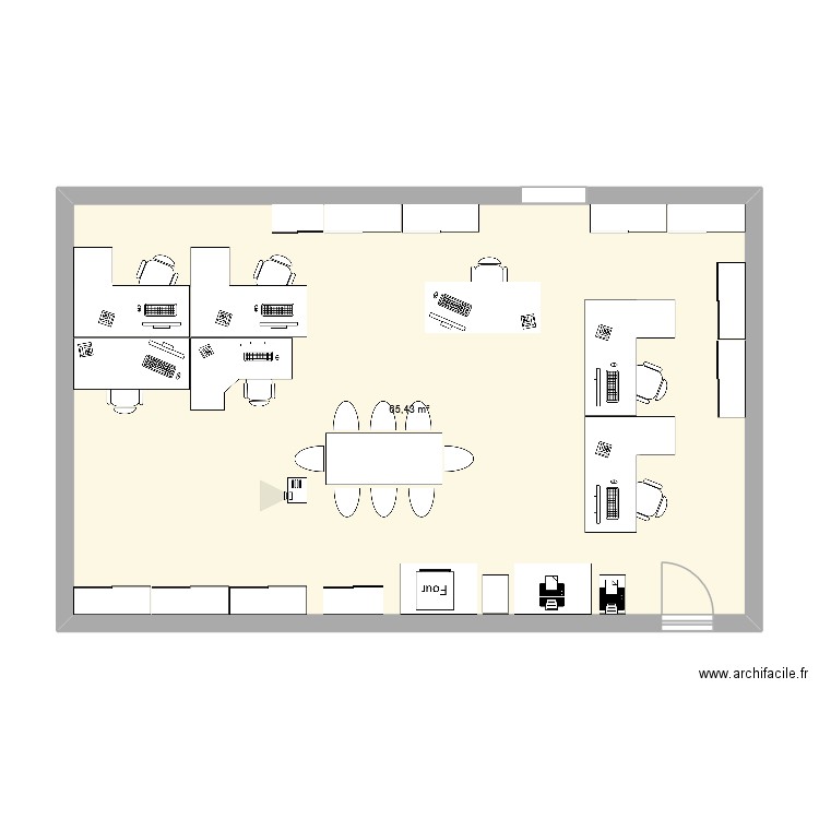 Idée 2. Plan de 1 pièce et 65 m2