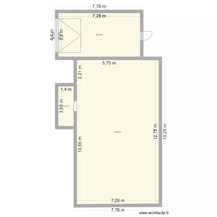 garage. Plan de 3  et 126 m²