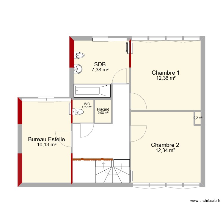 1er étage. Plan de 0 pièce et 0 m2
