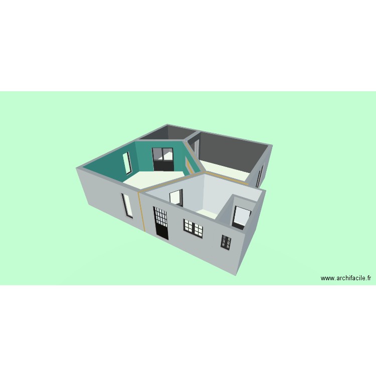 DAW STUD. Plan de 5 pièces et 68 m2