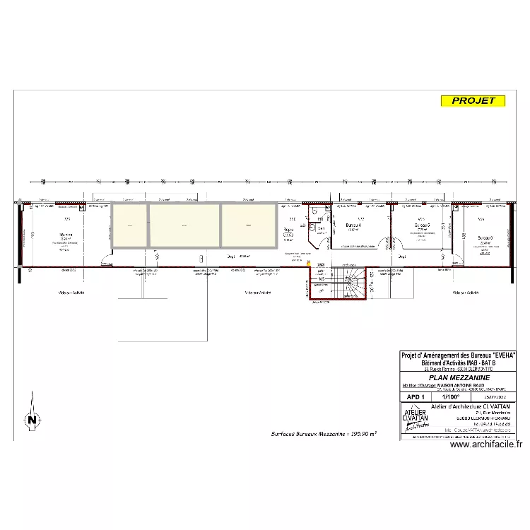 1er &eacute;tage Clermont-Ferrand. Plan de 4  et 183 m²