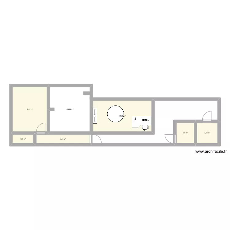 Bureau Romane. Plan de 7 et 56 m² Bureau Romane. Plan de 7 et 56 m²