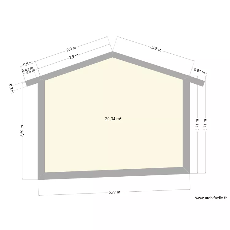 FACADE ST MARCEL NORD 2. Plan de 1 Pièce et 20 m² FACADE ST MARCEL NORD 2. Plan de 1 Pièce et 20 m²