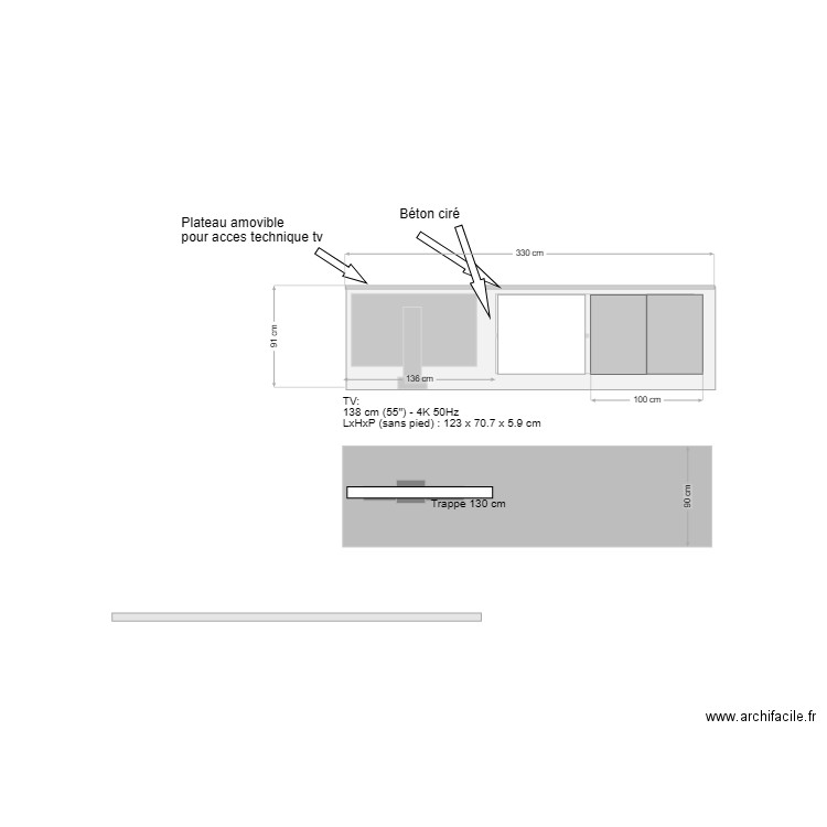 meuble salon cuisine 0224. Plan de 0 pièce et 0 m2