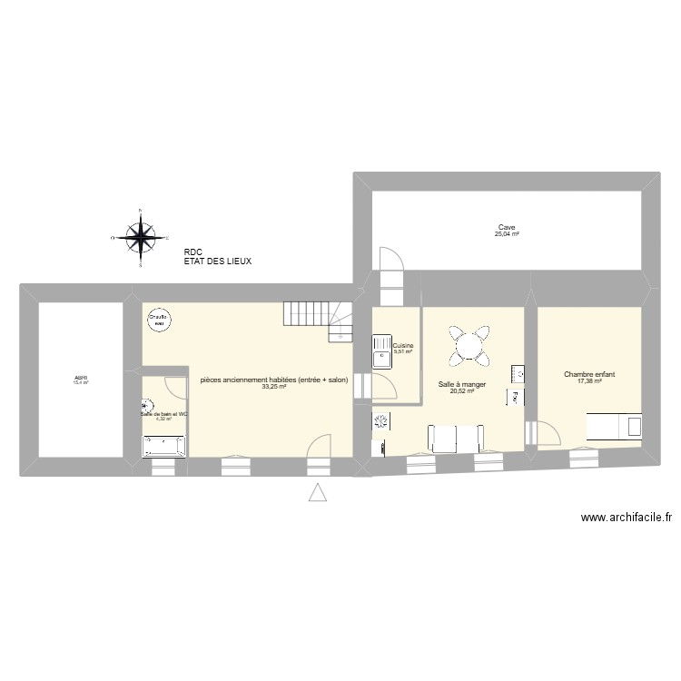 DUPUY. Plan de 16 pièces et 245 m2