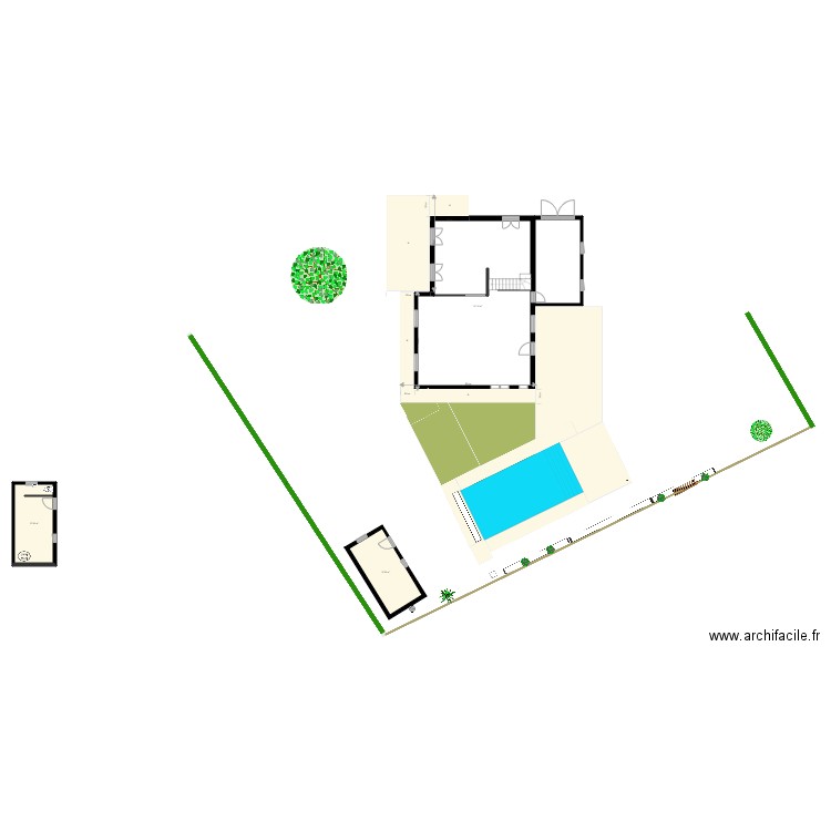 Aussevielle Projet Piscine 2. Plan de 3 pièces et 124 m2