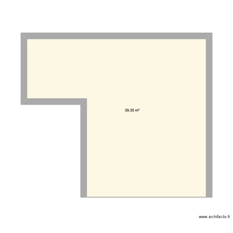 agrandissement. Plan de 1 pièce et 39 m2