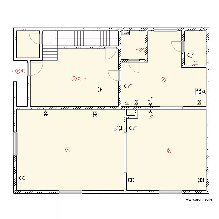 Rez -. Plan de 8  et 216 m²