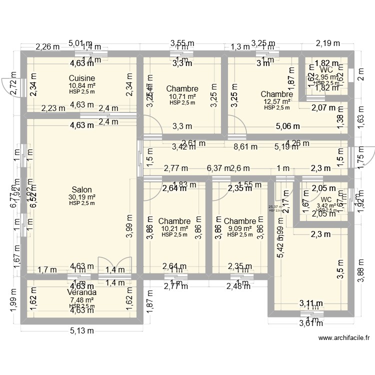 Nouveau plan 2 de 14*10 = 140m2. Plan de 0 pièce et 0 m2