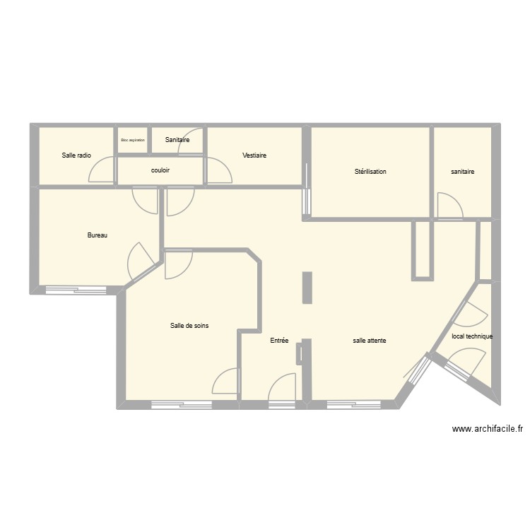 cab BG. Plan de 13 pièces et 91 m2