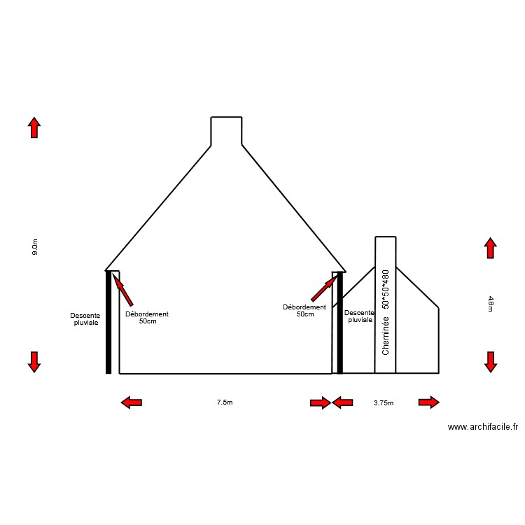 cote droit avant travaux.. Plan de 0 pièce et 0 m2