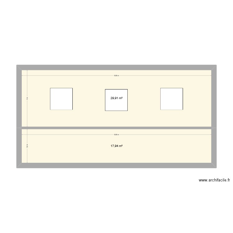plan masse fenetres. Plan de 2 pièces et 48 m2