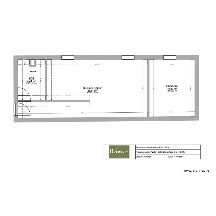 Plan agencement Appt 2 Bat B - CAEN. Plan de 