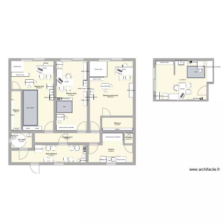 Cabinet Ortho. Plan de 11  et 135 m²