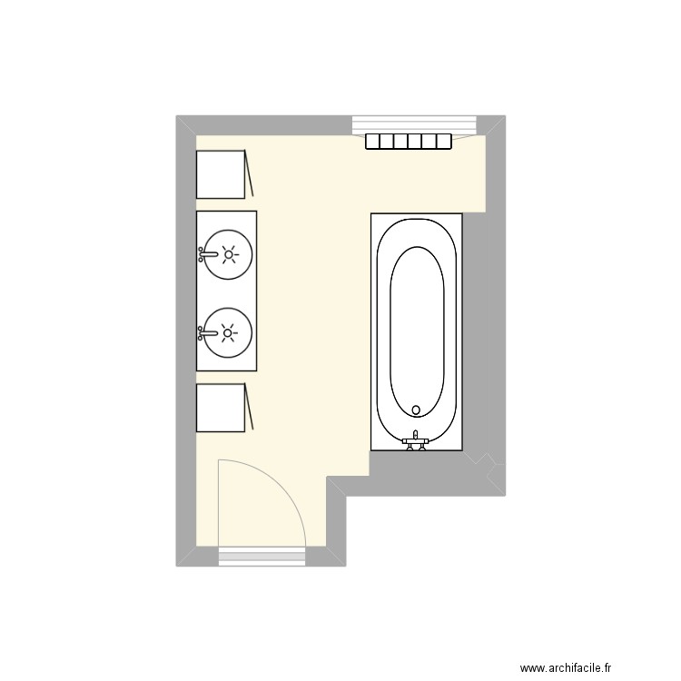 TABOURET. Plan de 1 pièce et 6 m2