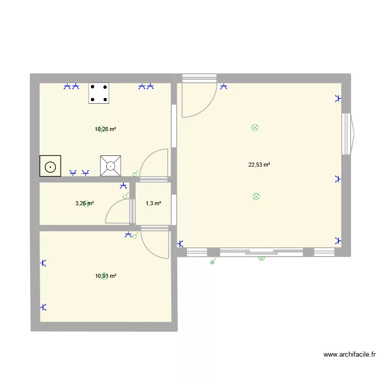 maison eval 2. Plan de 5  et 47 m²