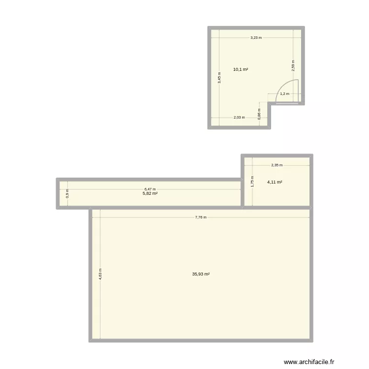 appart 2. Plan de 4  et 56 m²
