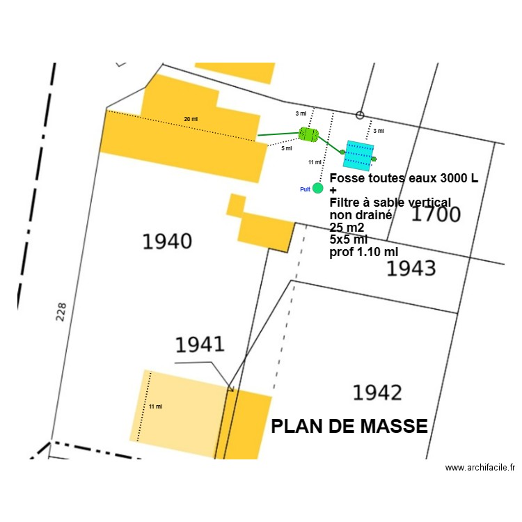 Obée-Camboulives filtre sable. Plan de 0 pièce et 0 m2