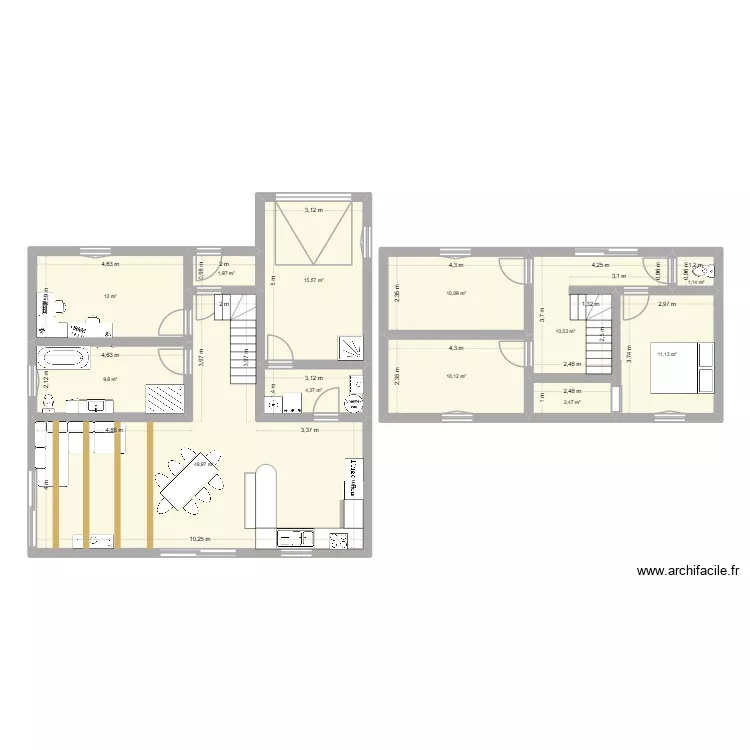 plan v3. Plan de 12  et 138 m²