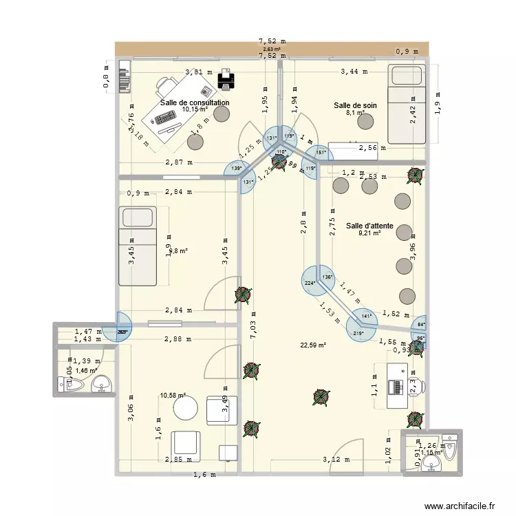 Cabinet_Bouty. Plan de 8 Pièces et 73 m² Cabinet_Bouty. Plan de 8 Pièces et 73 m²
