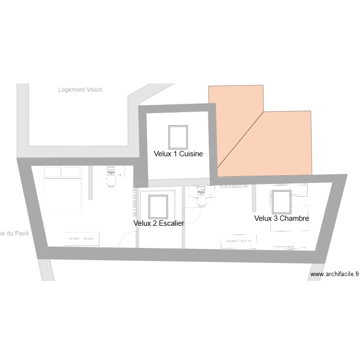 Craon v3_Plan velux. Plan de 32 pièces et 618 m2