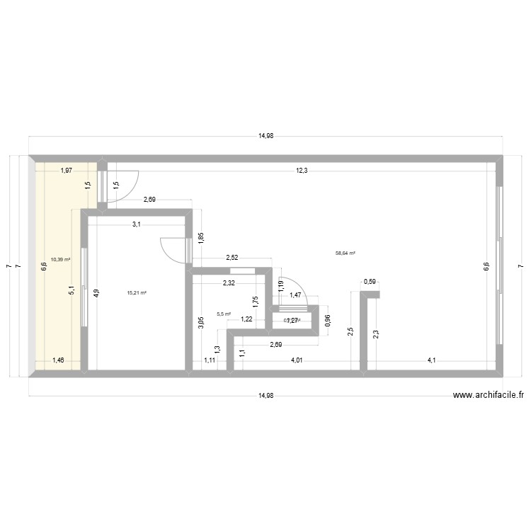 TERRASSE BOIS. Plan de 5 pièces et 90 m2