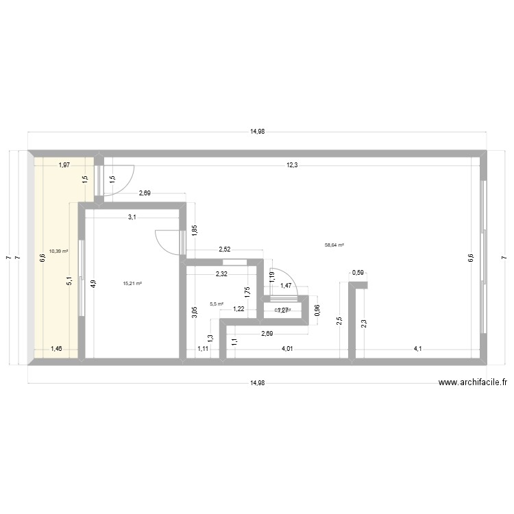 TERRASSE BOIS. Plan de 8 pièces et 15 m2