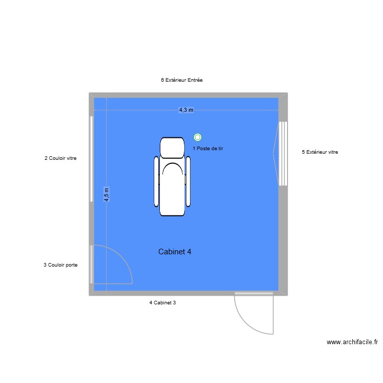 31066 Cabinet 4. Plan de 1 pièce et 19 m2