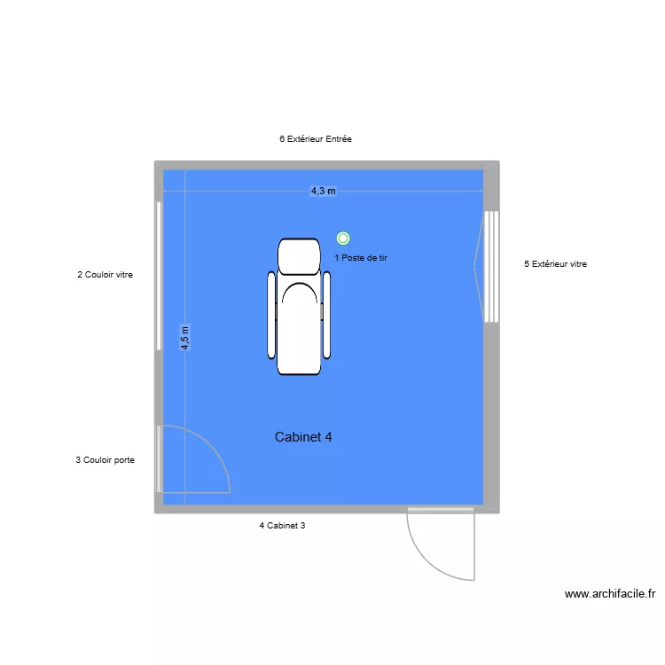 31066 Cabinet 4. Plan de 1  et 19 m²