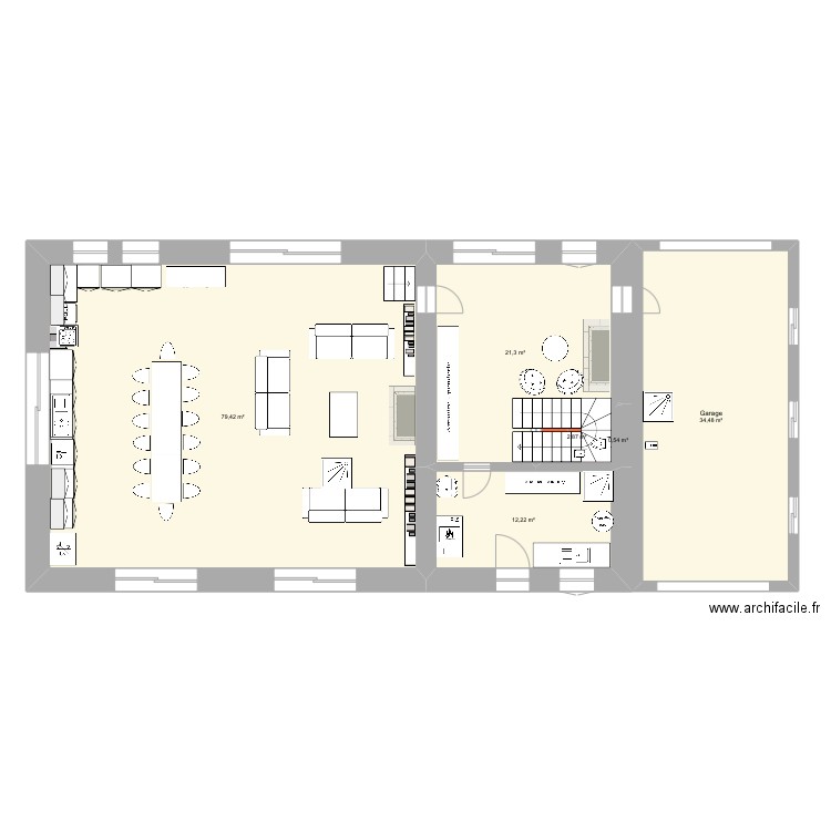 Grange G3 bis. Plan de 18 pièces et 298 m2