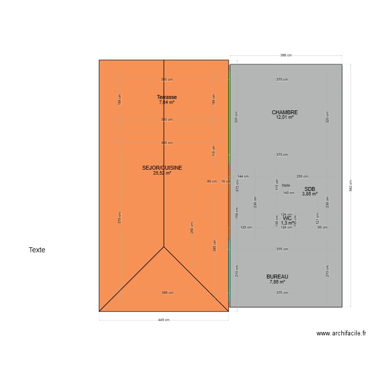 brindeau18. Plan de 6 pièces et 58 m2