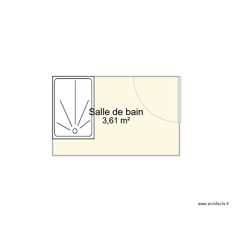 SDB1. Plan de 1 pièce et 4 m2