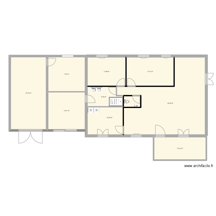 modifications bois de lise. Plan de 9 pièces et 163 m2