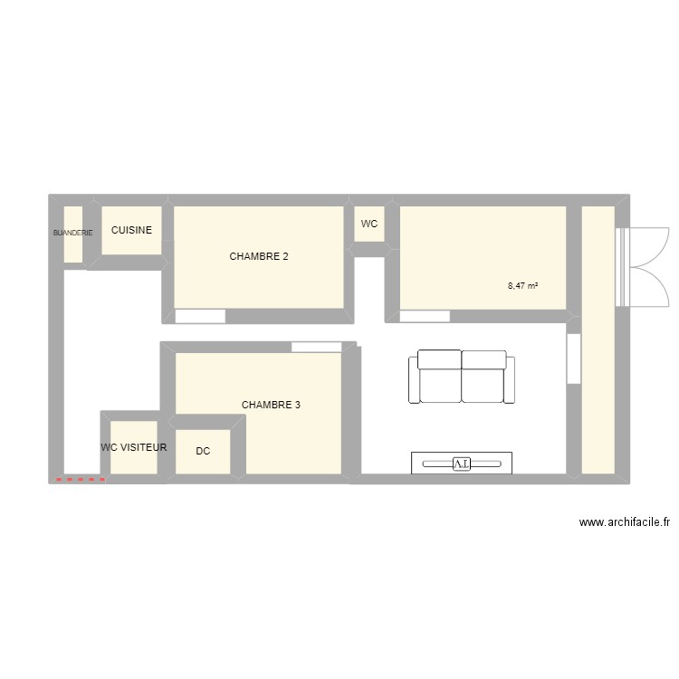 3 chambre salon. Plan de 0 pièce et 0 m2