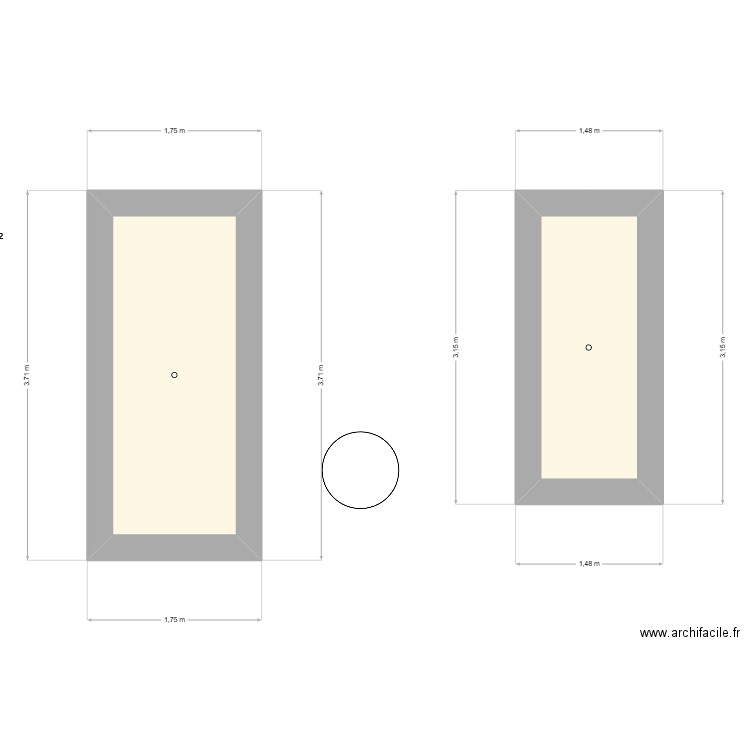 Labry couloir filles. Plan de 2 pièces et 7 m2
