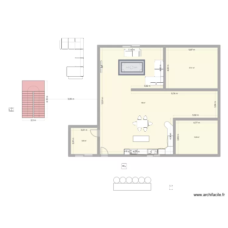 appartement f4. Plan de 