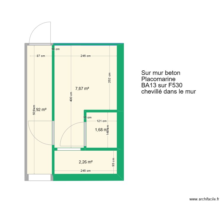 Legta vestiare sous sol cotes implantation. Plan de 4 pièces et 17 m2