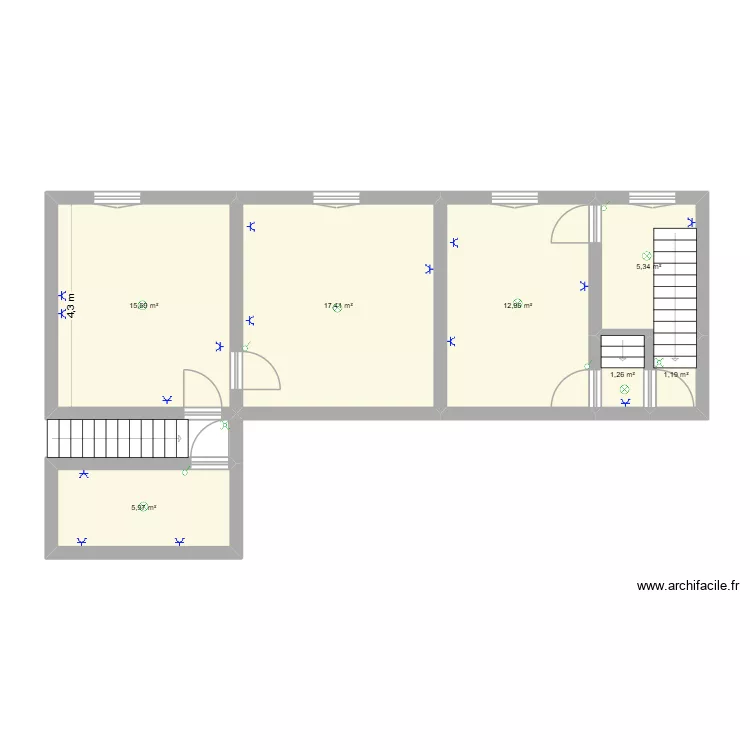 chambre et salle de bain. Plan de 7 et 60 m² chambre et salle de bain. Plan de 7 et 60 m²