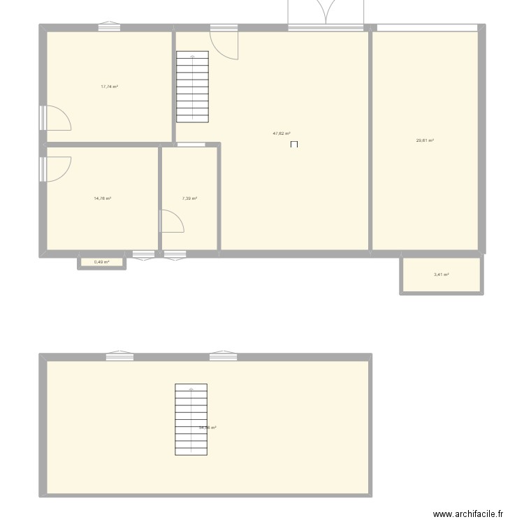 grange marie. Plan de 8 pièces et 176 m2