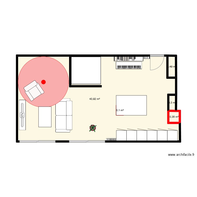 plan2. Plan de 5 pièces et 45 m2