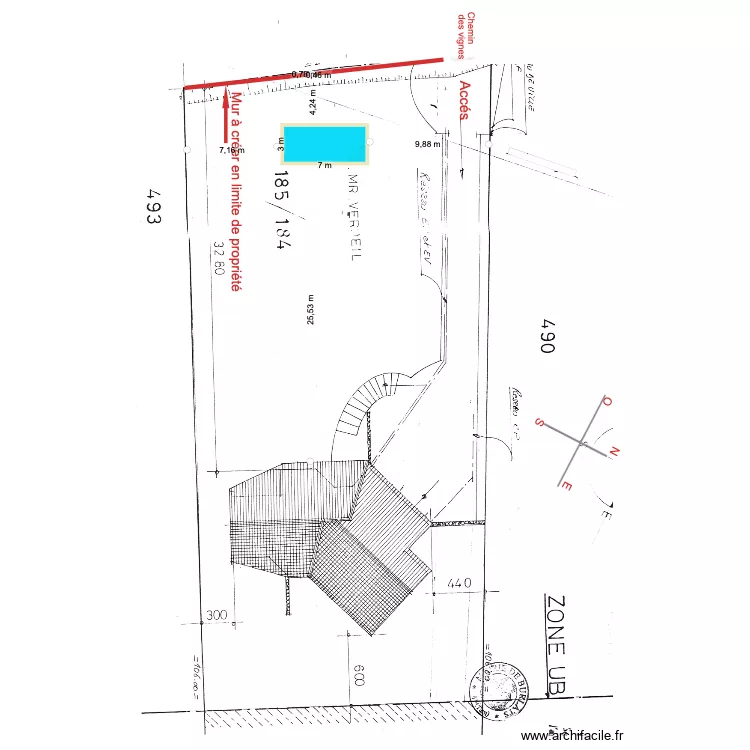 implantation piscine plan de masse. Plan de 
